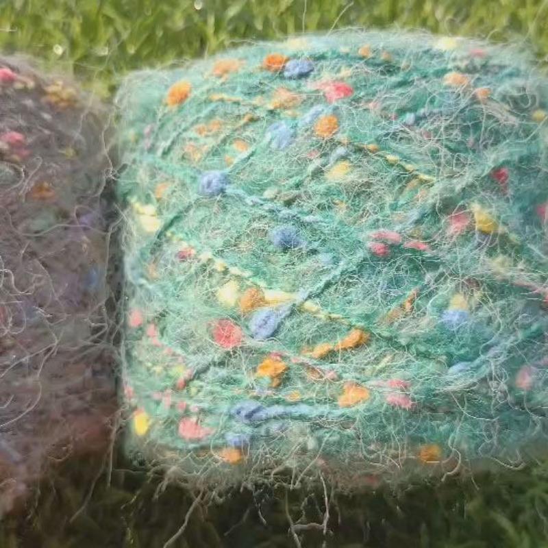 Ręcznie robiony pleciony tęczowy fasolka cukrowa moherowy nić do szalika DIY, domowa torba sweter czapka, ręcznie mieszana włóczka kłębek szydełkowanie 50g