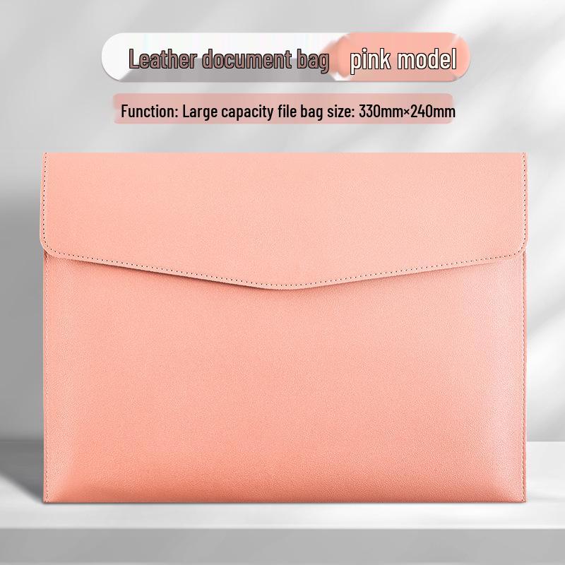 Imitation Leather A4 File Bag: Large Capacity Document Holder, Customizable with Company Logo