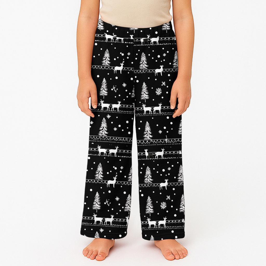 Children's Winter Pants Full Length Long Christmas Printed Pants