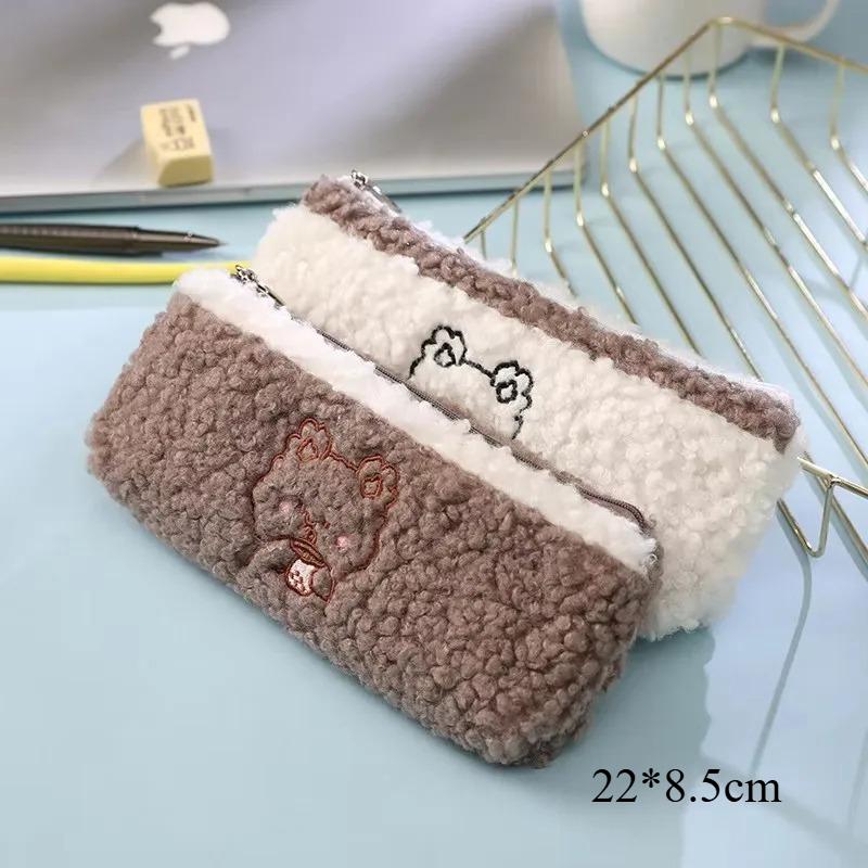1 Pcs Korea Stationery Kawaii Plush Pencil Case Quality School Supplies School Pencilcases Cute Pencil Box Pencilcase Pencil Bag