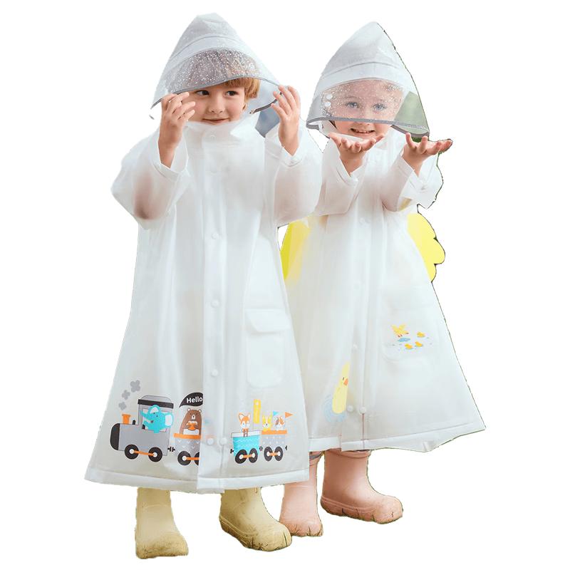 Kids' Waterproof Rain Poncho with Backpack Slot