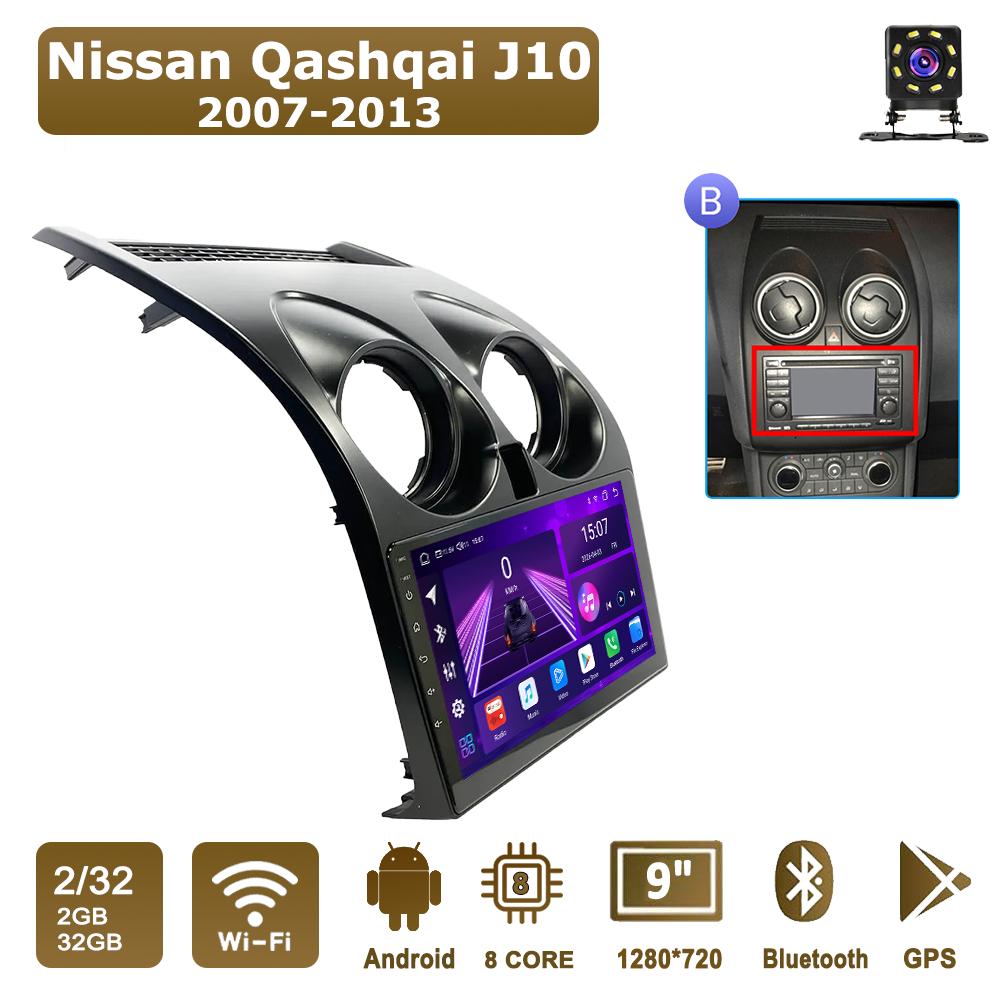 Android Car-Play Car Radio For Nissan Qashqai J10 2007-2013 Multimedia Player Head Unit Stereo GPS Navigation BT WIFI,8 CORE ,2+32GB