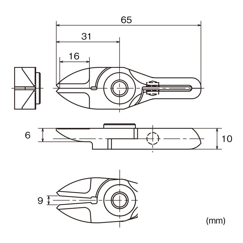 VESSEL Slide Air Horizontal Straight Blade for NY25AJ Nipper, Blade/GT-NY25 Type, Resin,