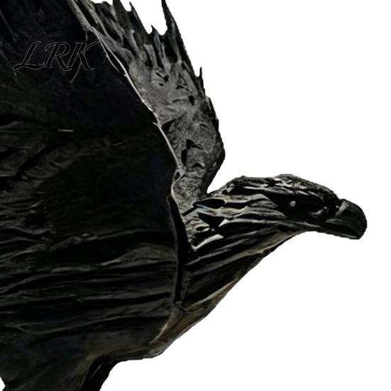 Three-dimensional Eagle Figure Ornament, Matte Black with Stable Non-Slip Office Desk Ornament Base, Spread Wings Statue for Desktops Display Cabinets