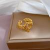Real Gold Couple Ring, Women'S Tide Fashion Plain Ring, Adjustable Opening Ring, Frigid Wind Ot Ring