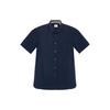 FW22 Men's Logo Embroidered Button-Up Short-Sleeve Shirt Navy 80618621
