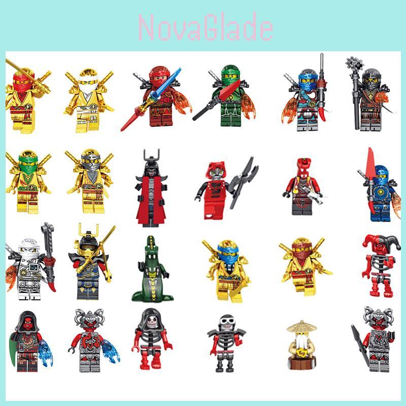 24pcs Phantom Series Ninja Building Blocks Plastic Toy Figures For Children Height)