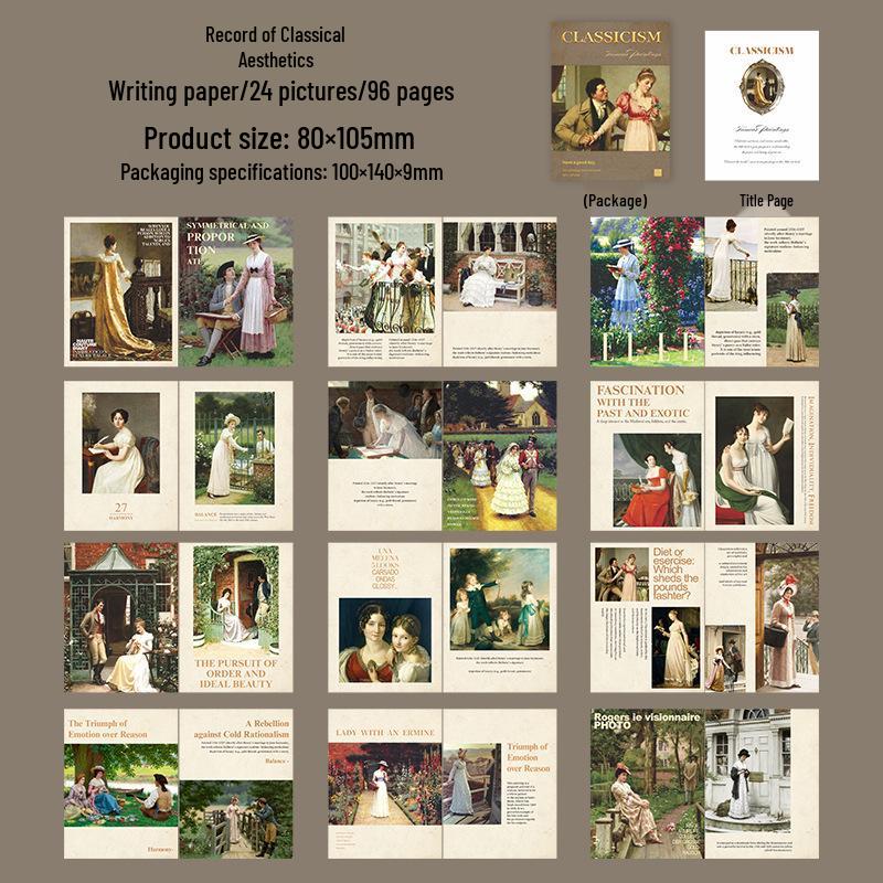 A Beautiful Day Oil Painting: Retro European Style Small Hardcover Book, 6 Types