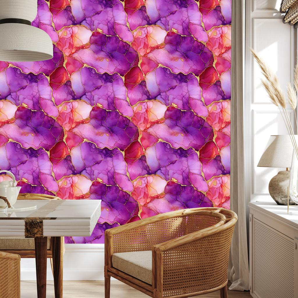 Ink Wallpaper Violet, Purple, Lavender and Pink 50x1000
