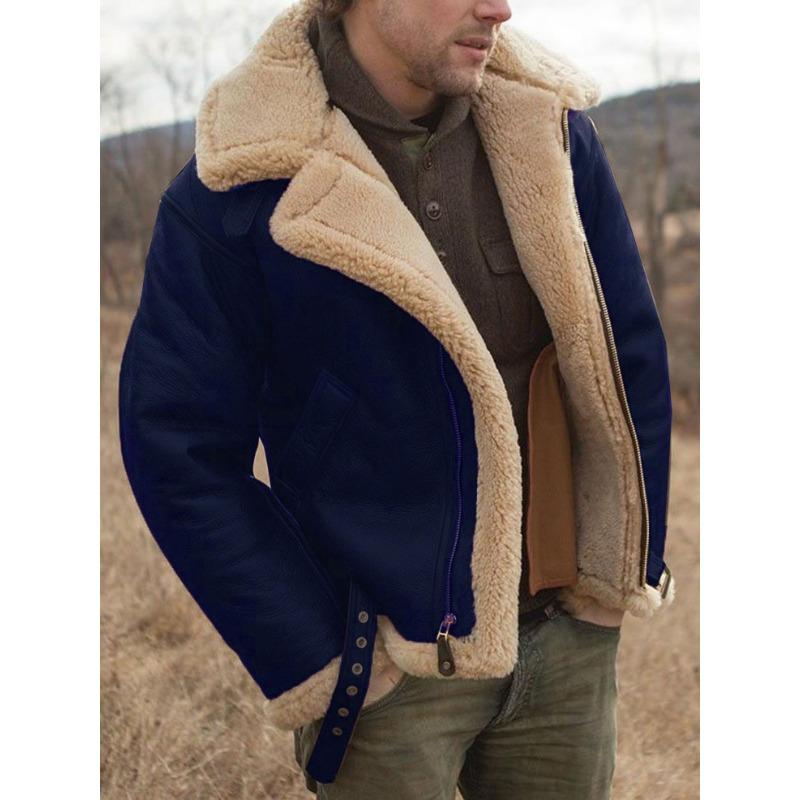 Thickened Fur All-in-one Men's Jacket Long Sleeve Artificial Fur