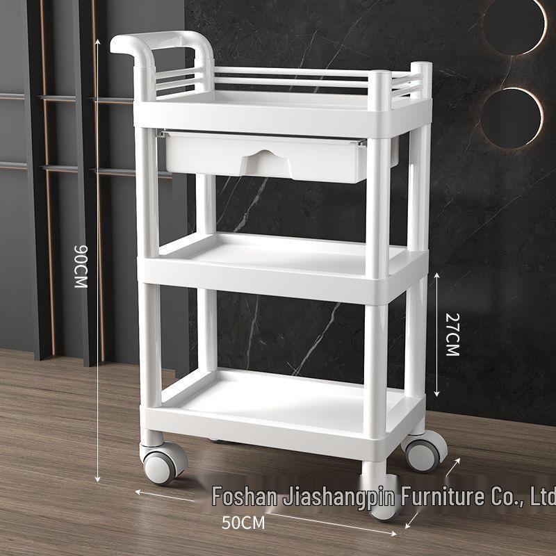 Compact Beauty Salon Trolley: Mobile Hand Push Storage Rack for Household Tools