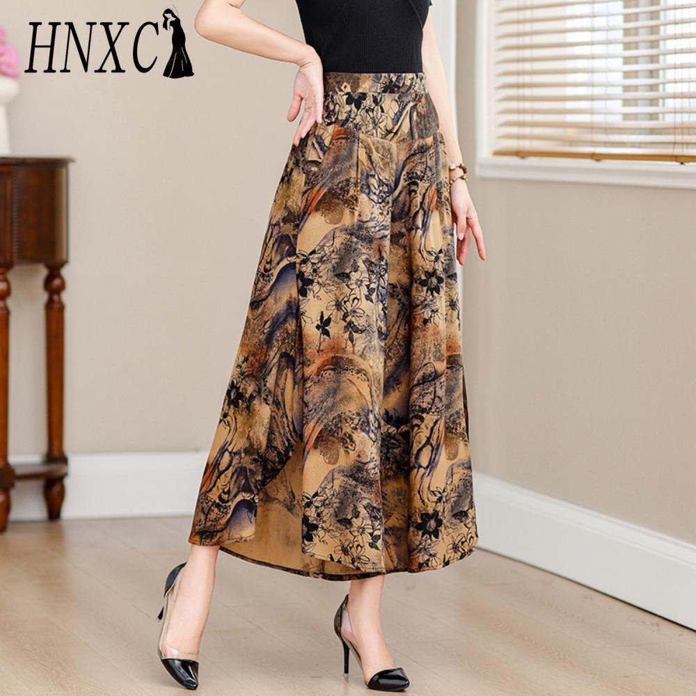 

HNXC 10 цветов Летние брюки больших размеров с широкими штанинами Женские Свободные Богемные Летние Брюки с высокой талией Женские брюки XL-4XL XL