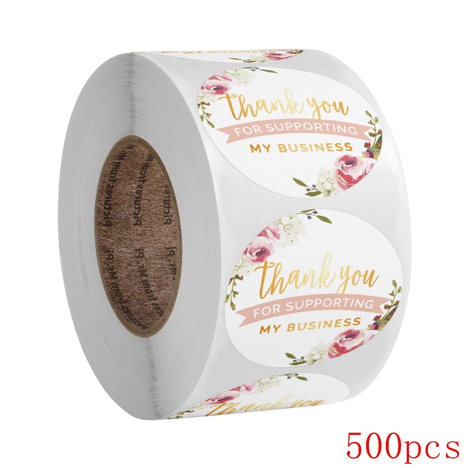 

Новый стиль, 50-500 шт., цветочные наклейки «спасибо», скрапбукинг для упаковки, этикетки с уплотнениями, наклейки на заказ, украшения, свадебные наклейки