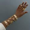 Fashion Style Metal Starfish Scallop Shell Bracelet, Design Sense Geometric Opening Bracelet Set Women