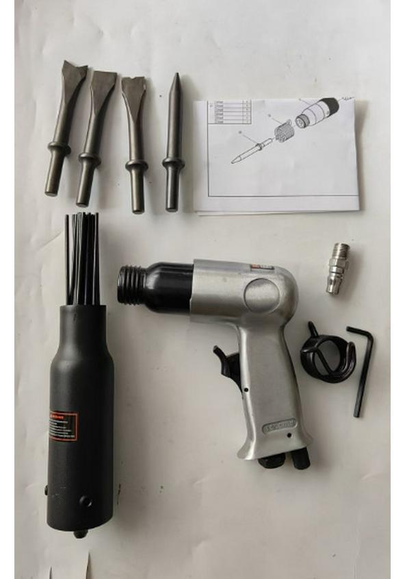 Ciocan pneumatic cu aer de 150mm și set de lopată cu daltă și mâner rotund
