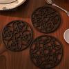 Easy to Clean Hanging Coaster 3Pcs Heat Resistant Silicone Trivet Mats for Hot Dishes, Non-Slip Flexible Kitchen Coasters Retro Hollow Pattern