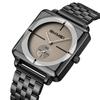 SKMEI Square Watch Men Simple Stylish Stainless Steel Wristwatch Gentleman Waterproof Analog Business Casual Male Luxury Gift Black Gray