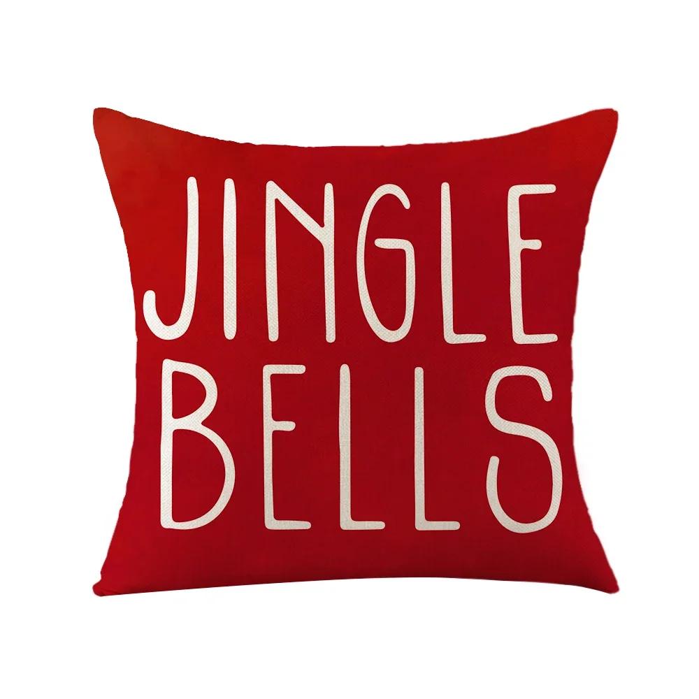 

2023 Merry Christmas Pillow Case Home Decoration Kawaii Spirit Printing Linen Cushion Cover Christmas Gift Throw Pillow Cover 12x12Inch