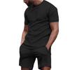 Bird's Eye Short-Sleeve T-Shirt & 5-Point Shorts 2-Piece Set - Summer Fitness and Running Apparel