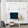 Adjustable-Height Coat Rack with Storage Base and 4 Wheels, 68.5x42x87-145cm