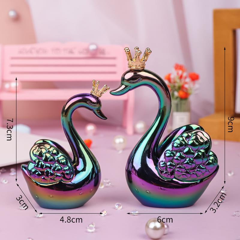 Liebes Schwan Figur: Romantisches Paar Desktop-Ornament und Weihnachtsgeschenk