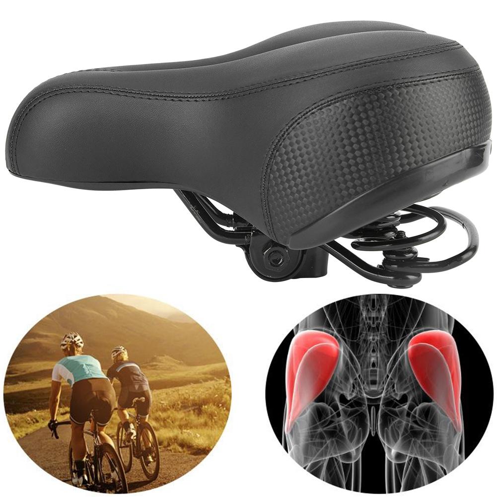 Fahrradsitz, Doppelfeder-Fahrradsattel mit reflektierendem Streifen für Langstreckenfahrten, Hohl und atmungsaktiv