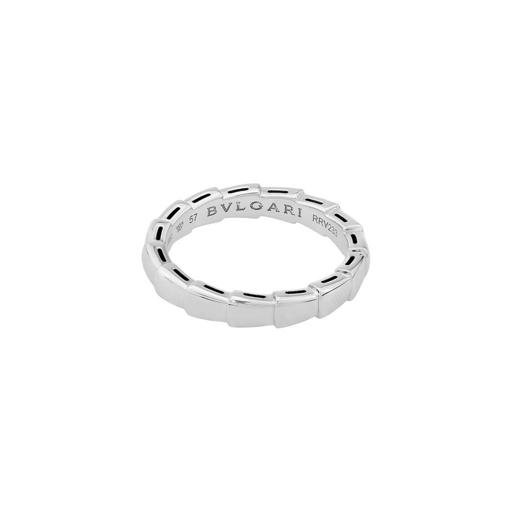 Bvlgari Serpenti Viper Kollektion 8K Weißgold Schlanker schlichter Goldring Unisex-Ringe AN856869