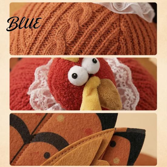 Adult Thanksgiving Party Headwear Funny Turkey Hat for Adults Costume Accessory Novelty Soft Plush Knitted Accessory Women Men Fall Holiday