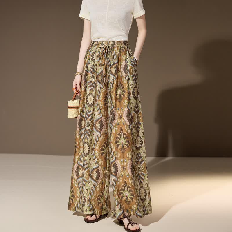 Women s Summer High-Waist Wide-Leg Draped Pants 2XL