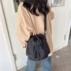 Solid Color Drawstring Fitness Bag Large Capacity Bucket Bag Swimming Nylon Crossbody Bag  Outdoor