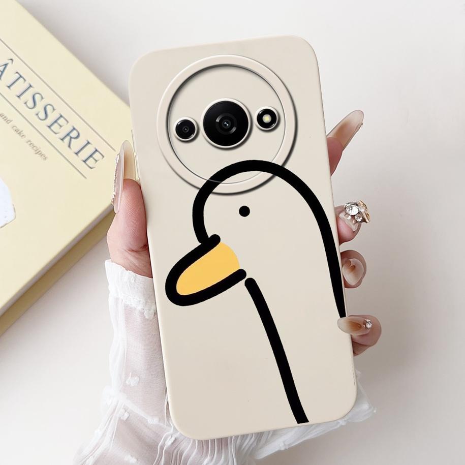 Für Xiaomi Redmi A3 Hülle 2024 Neue Mode Blume Quadratisch Silikon Kameraobjektiv Schutzabdeckung Für Xiaomi Poco C61 RedmiA3 Stoßstange