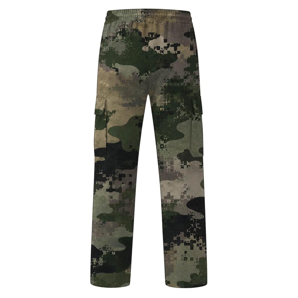 Pantalon de survêtement décontracté camouflage à jambe droite pour homme