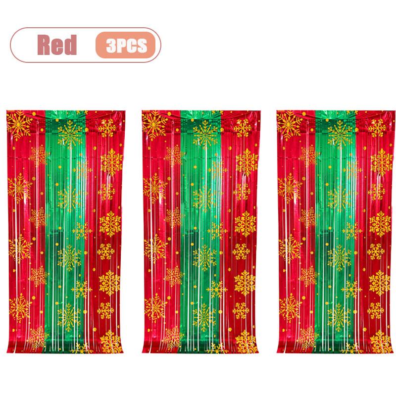1-10PCS Christmas Snowflake Tassel Curtain Shimmering Foil Backdrop Sparkling Decor for Party Wedding Stage and Photography Prop
