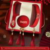 Elegant Bridal Gift Set: High-End Red Wedding Dowry with Mirror and Comb for Mother-in-Law