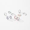 Dazzling Tiny Ear Buckles for Women Fine Jewelry Summer Design 925 Sterling Silver Small Trendy Colorful Enamel Hoop Earrings