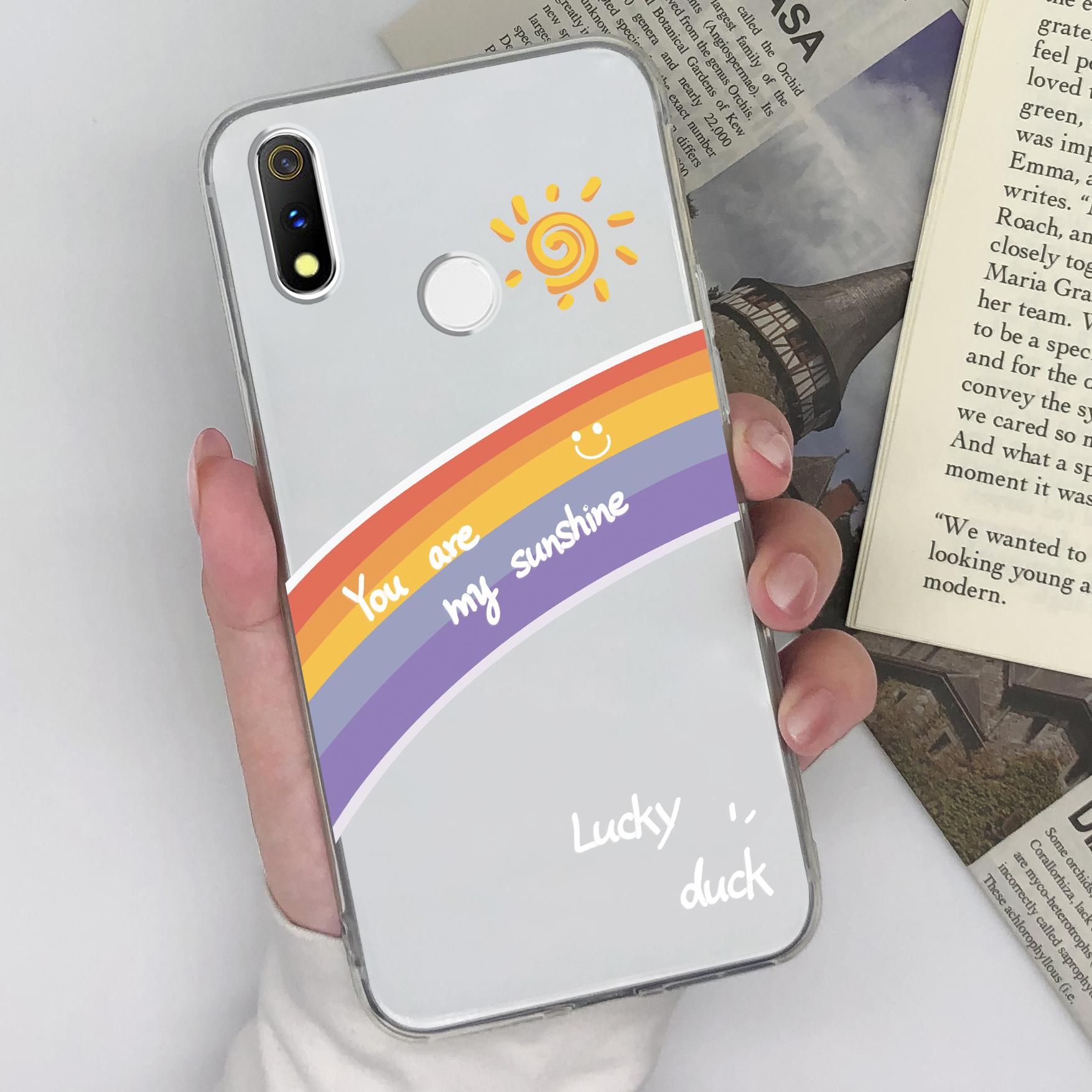 

Для Oppo Realme 3 V3 V5 X X2 X7 5 5i 6 6i 7 8 9 Pro чехол для телефона красивый узор радуги астронавта прозрачный силиконовый пылезащитный чехол для Oppo чехол Oppo K5