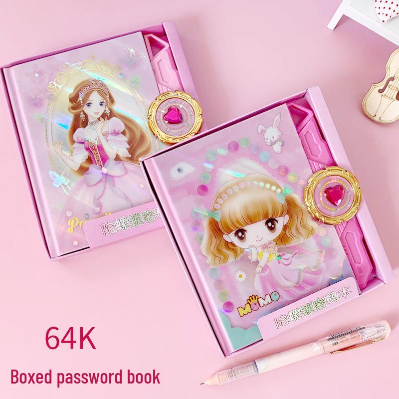 Princess Diary Password Book with Lock - Cute Notebook for Elementary School Girls
