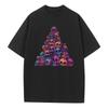 Camiseta Holgada de Primavera y Verano Algodón Puro Top Unisex Camiseta Gráfica de Color Brillante Montaña Calavera Estampada Top de Hombre