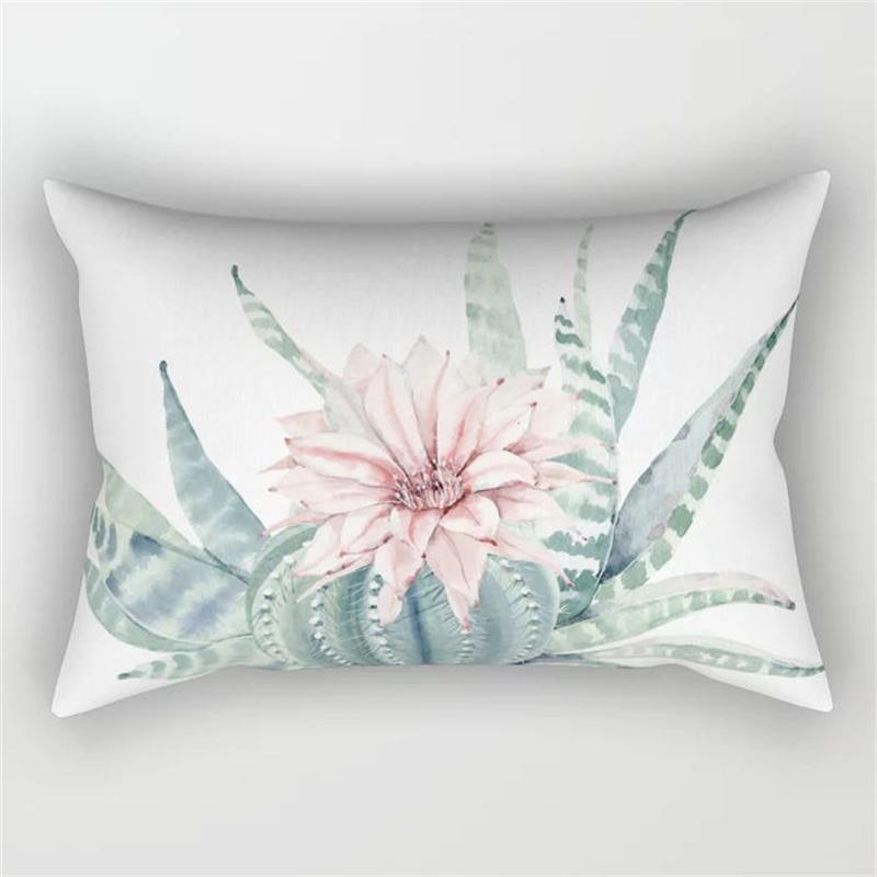 30x50cm Green Tropical Leaves Plant Pillowcase Cactus Flower Polyester Cushion Cover Ins Natural Landscape Pillowslip Home Decor