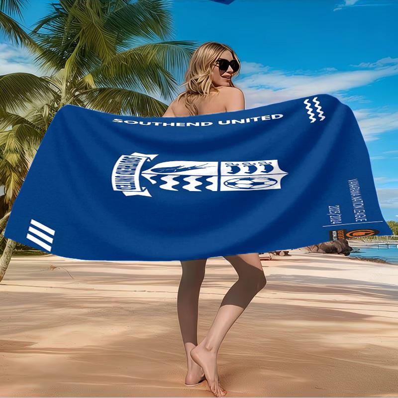 Southend Crest Design Beach Towel Microfiber Beach Towel, Lightweight and Quick-Dry, for Summer Travel, Swimming Pool Fan Birthday Gift