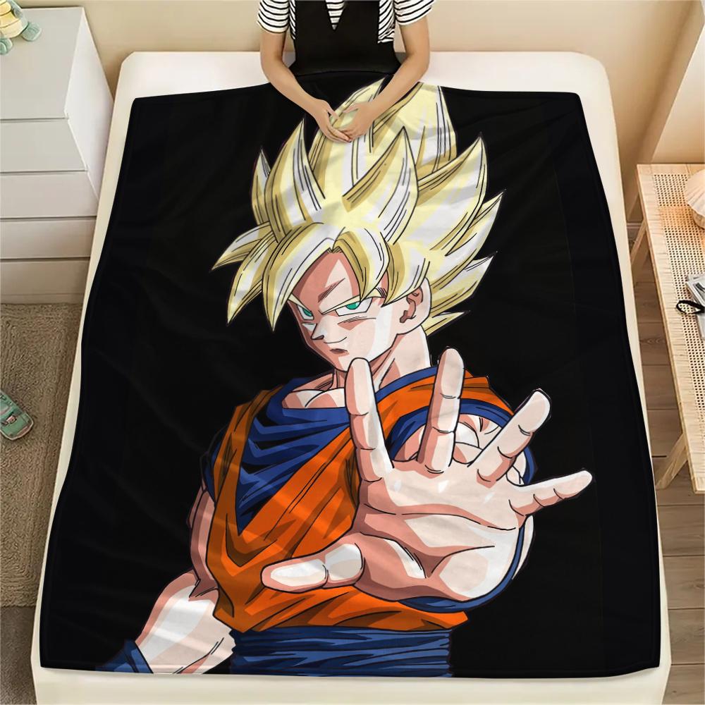 Son Goku Theme Illustration Blanket, Warm Throw for Living Room, Great Gift for Goku Collectors.chl