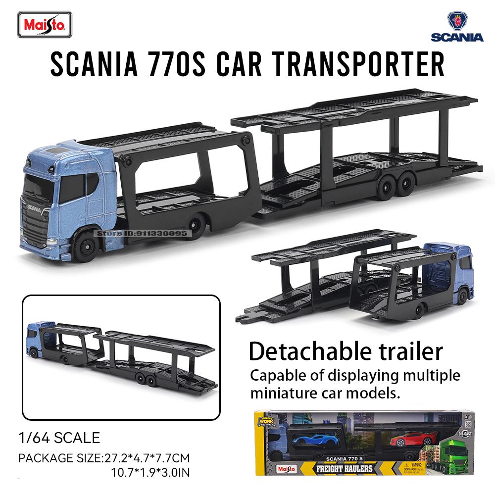 Maisto 1:64 SCANIA 770 S Volvo Gaffeltruck Transportkjøretøy Gravemaskin trykkstøpt presisjonsmodellbil Modellsamling gave