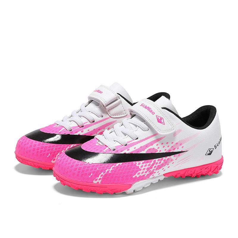 New football shoes boys and girls broken nails student Velcro artificial turf training shoes elementary school football shoes