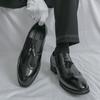 Men Loafers Leather Brogues Shoes Formal Business Wedding Dress Prom Black Shoes Large Size