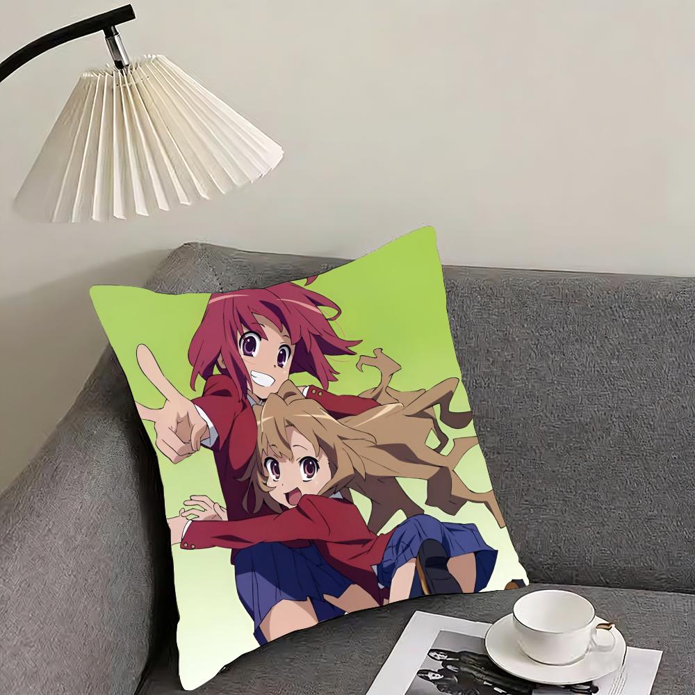 Toradora! Cushion Cover Reversible Plush Pillow Cover – For Car, Sofa, Bedroom, Perfect As a Gift.
