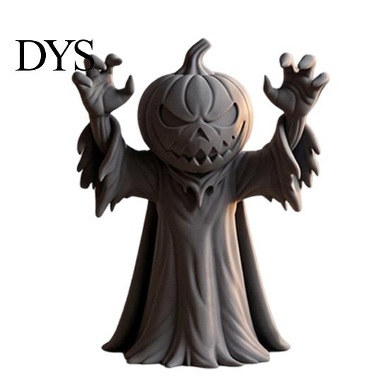 Halloween Kürbismann Figur 3D Gedruckte Figur, Gruselige Zombie Statue für Regalornament Heim Büro Schreibtisch Dekoration Klein