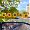 Non Residual Adhesive Ornaments 5Pcs Wobble Sunflower Car Dashboard Decor, Resin Spring Flower Ornament Interior Decoration Flowers with Slip