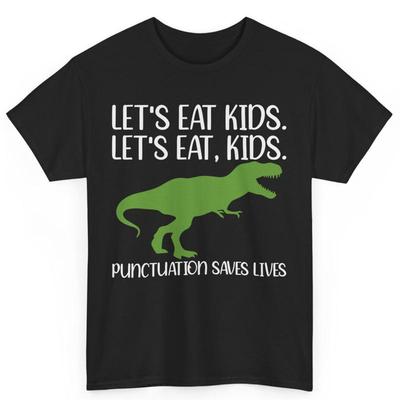 Teacher Halloween Costume Let'S Eat Kids Dinosaur Cotton T Shirt
