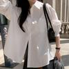 Casual White Long Sleeve Loose Shirt For Women Spring Spring Korean Style Top