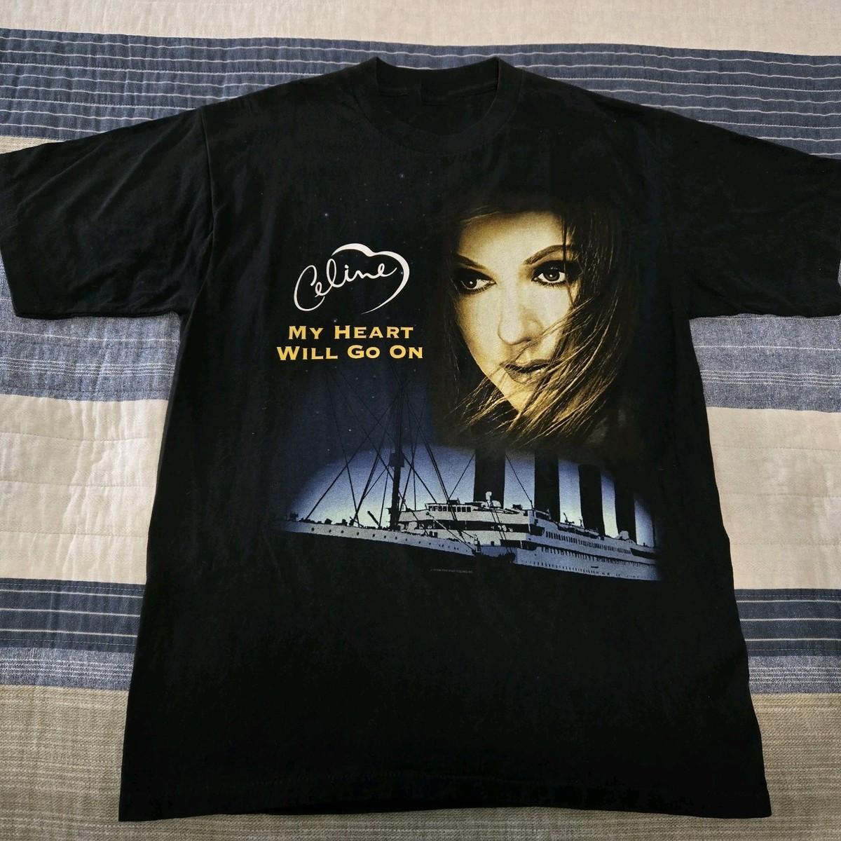 Celine Dion My Heart Will Go On Heavy Cotton Black T Shirt UR711 M